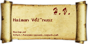Haiman Vénusz névjegykártya
